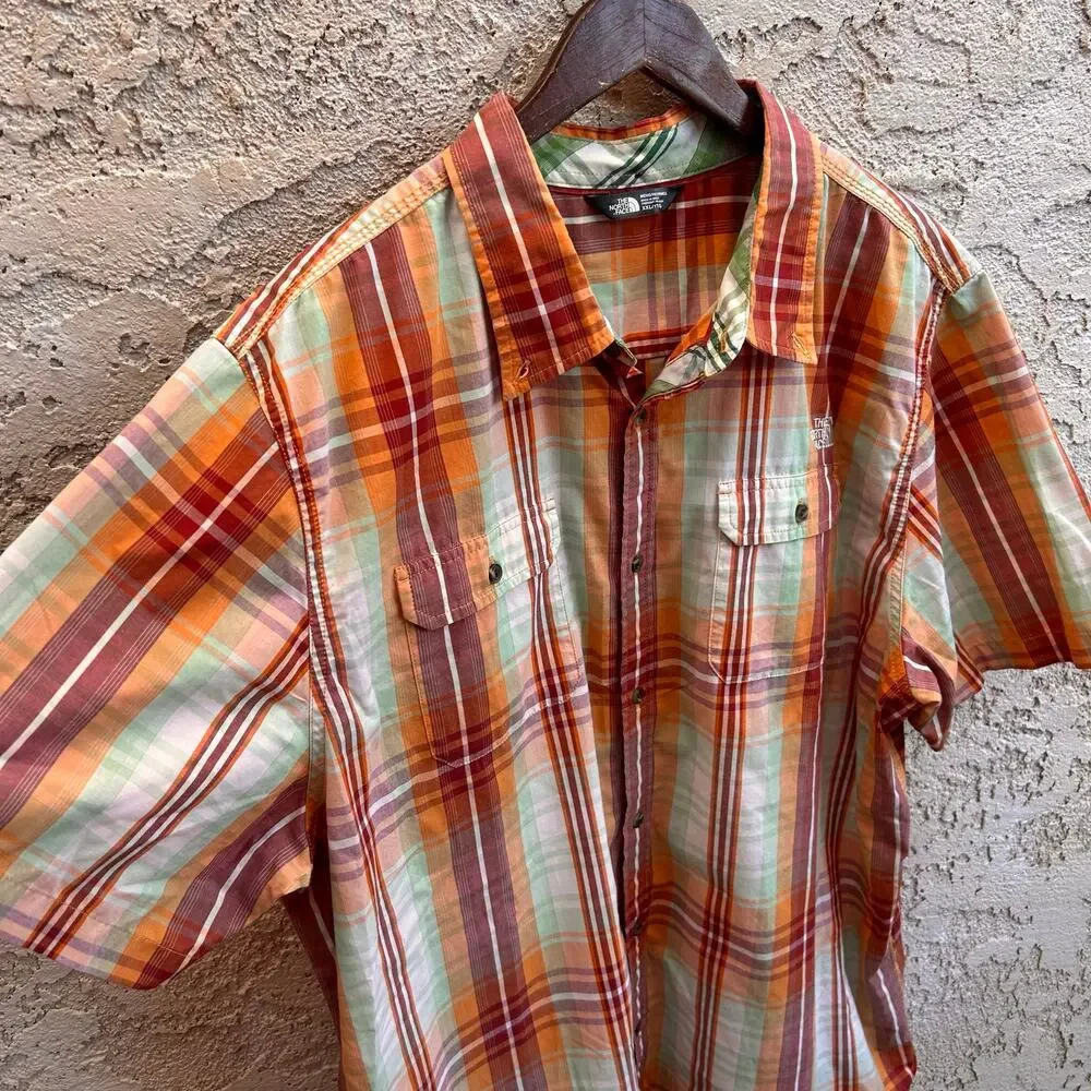 The North Face Delridge Plaid Short Sleeve Button Shirt Mens XXL